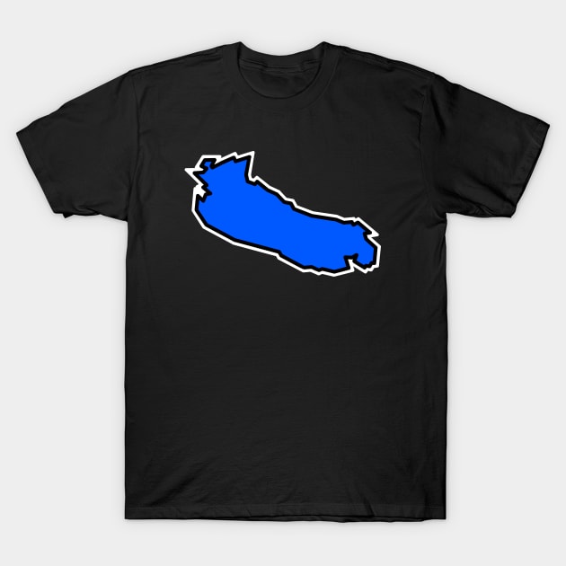 Gabriola Island in a Fresh Indigo Blue Colour - Simple Silhouette - Gabriola Island T-Shirt by City of Islands